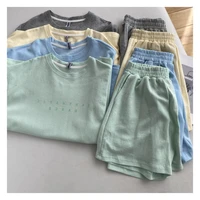 shorts sets summer cotton sets women casual two pieces short sleeve t shirts and high waist short pants solid outfits tracksuit