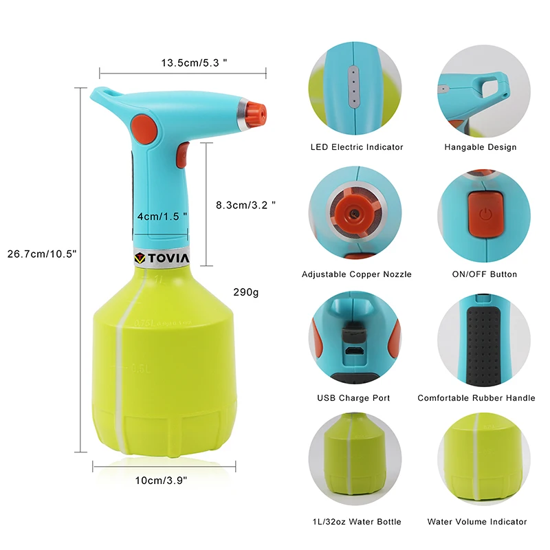 Распылитель для воды пластиковый перезаряжаемый с регулируемой насадкой | Дом и