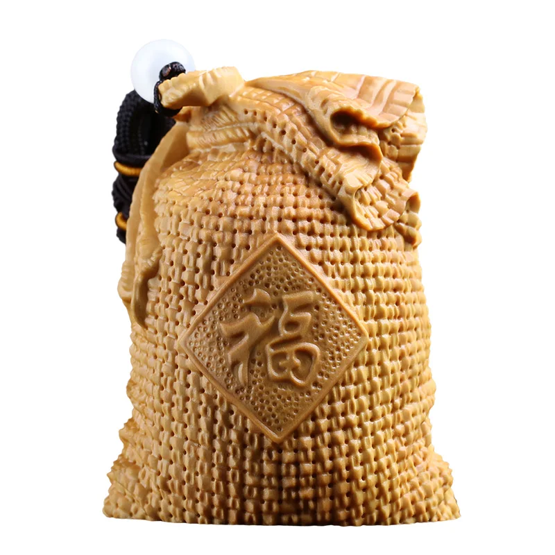 Ручная ручка из цельной древесины Маленькая подвеска благословение резьба