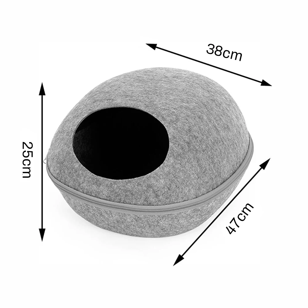 

Felt Pet Cat Cave Beds Nest Cats House Basket Removable Funny Round Egg-Type with Cushion Mat For Small Dogs Puppy Pets Supplies