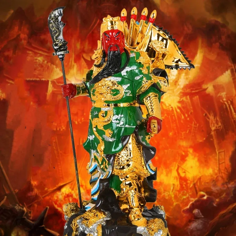 Окрашенная статуя Гуань гонг из смолы скульптура украшения статуэтка Будды