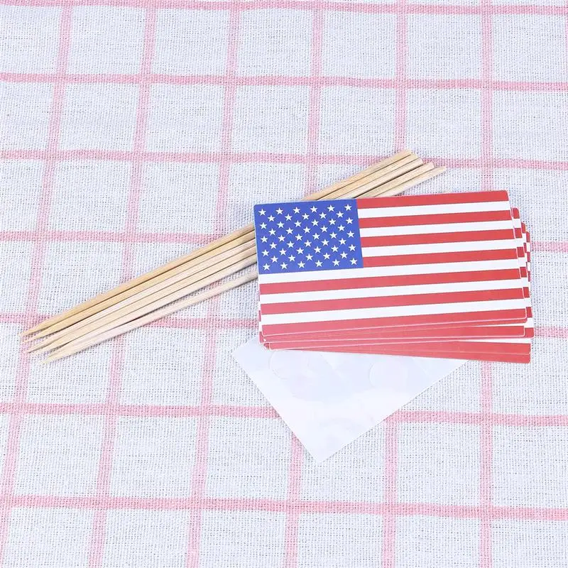 12 шт Мини Американский День Независимости торт Топпер палка Флаг украшения торта
