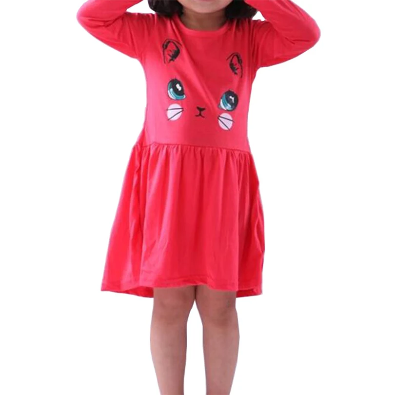 Платье принцессы для девочек летние хлопковые вечерние платья с длинным рукавом