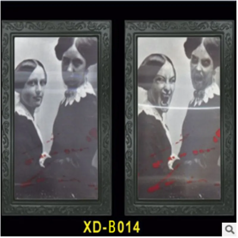 Фоторамка с изображением ужасов, линзовидная, 3D, для изменения лица, фоторамка, страшный портрет, хэллоуинская страшилка, праздничное украшение для вечеринок, реквизит - Цвет: As photo shows