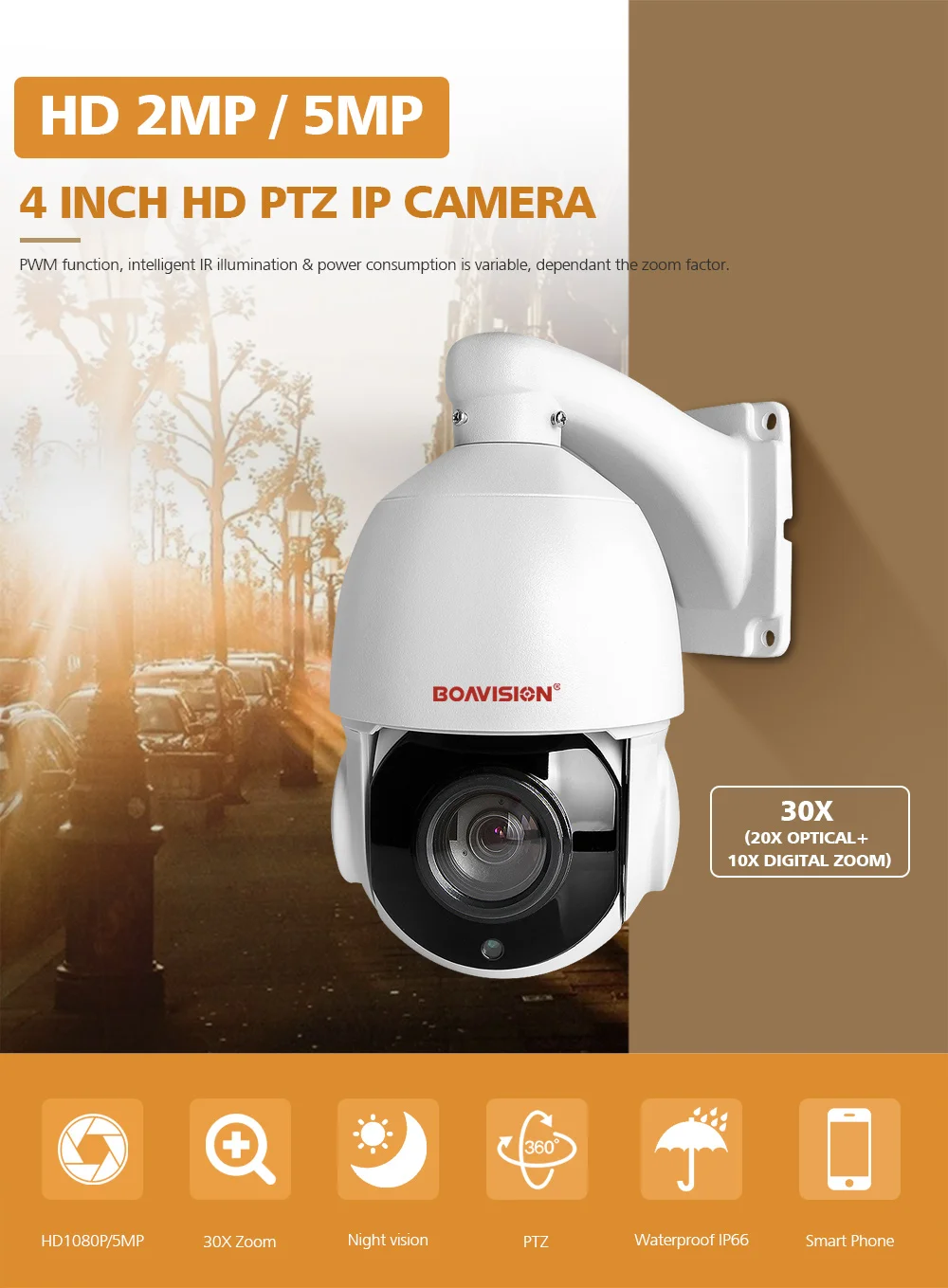 HD 1080P PTZ купольная ip-камера 2MP 5MP 30X зум водонепроницаемая IP66 скоростная купольная камера видеонаблюдения наружного ночного видения 50 м P2P Hisee
