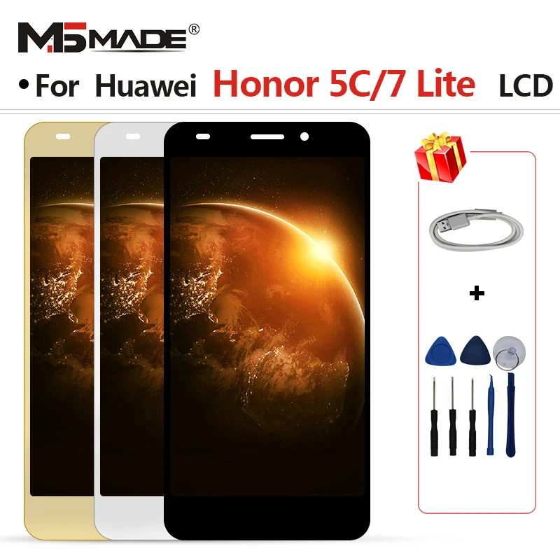 5," для huawei Honor 5C 7 Lite NEM-L21 NEM-L51 ЖК-дисплей с сенсорным экраном дигитайзер Запасные части в сборе с рамкой