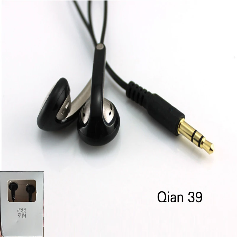 HANGRUI Qian39 HIFI наушники, динамические наушники с плоской головкой, мини наушники в ухо, басовые гарнитуры, 3,5 мм наушники для iPhone, samsung, Xiaomi - Цвет: with box Line type