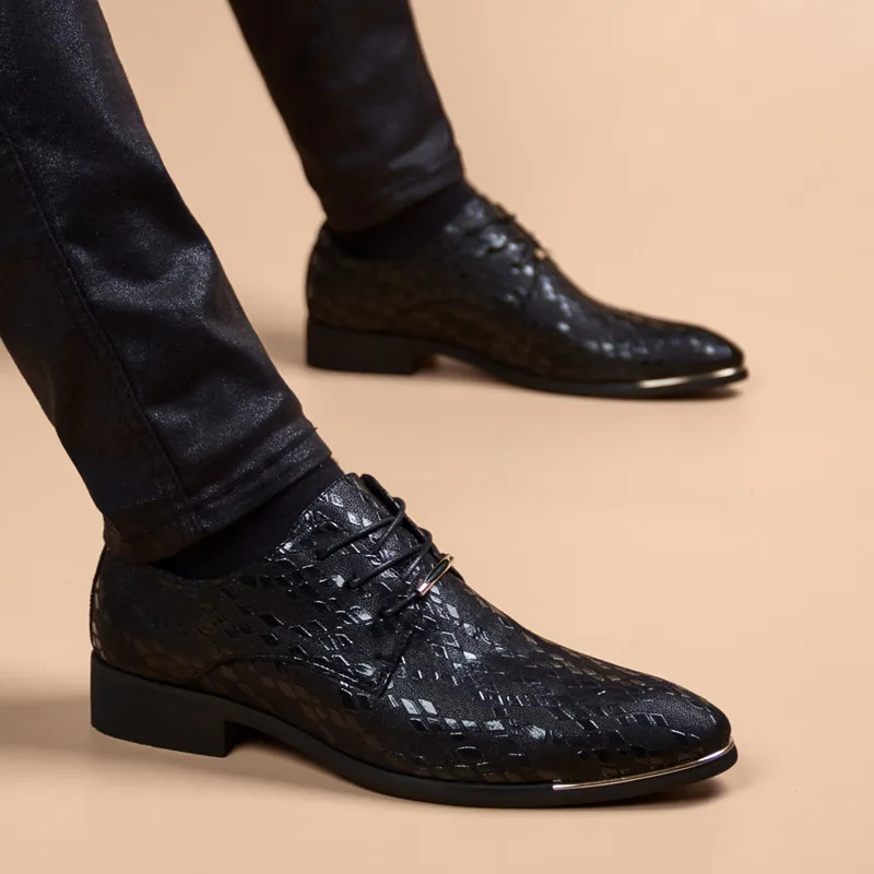

Men's Dress Shoe Patent Leather Men Wedding Oxford Shoes Lace-Up Office Suit Men's Casual Shoes Luxury Italian