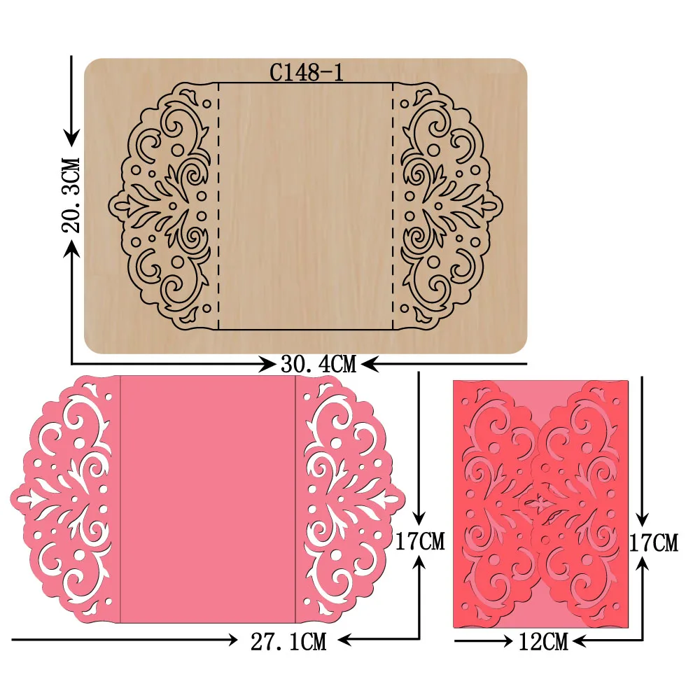 Новая карта конверты приглашения свадьба DIY деревянные штампы для скрапбукинга