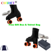 cifidet brand cufflink fashion skating shoes shirt cuff link with velvet bag and gift box jewelry accessories present for men