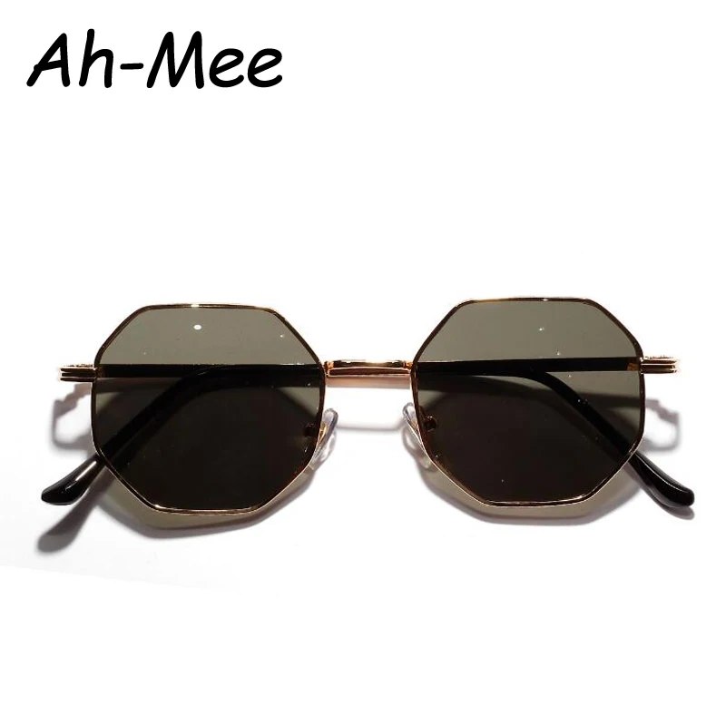 Солнцезащитные многоугольные очки в стиле ретро для мужчин и женщин брендовые