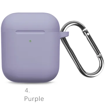 04 Purple Жидкие силиконовые наушники корпус для AirPods анти-грязь APPLE airpods чехол розовый черный темно-синий желтый красный - Цвет: 04 Purple