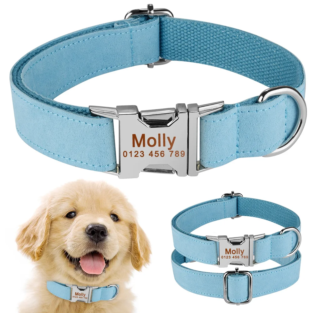 

Nylon Brown Small Medium Large Pet Personalized Dog Collar Free Engraved ID Name