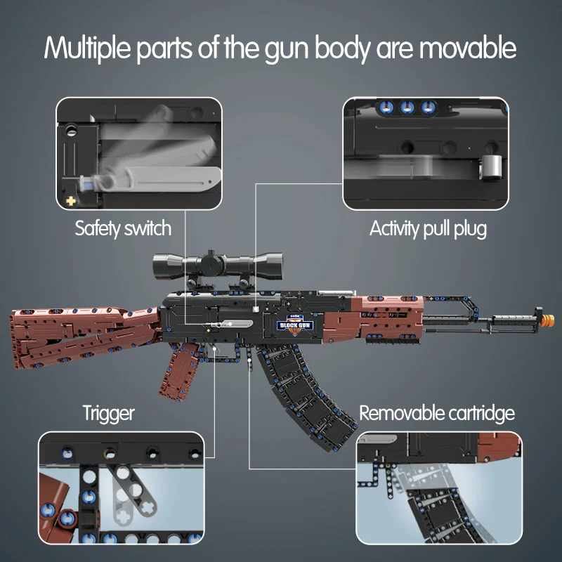 Военный спецназ полицейское оружие модель оружия AK47 строительные блоки 2 мировая