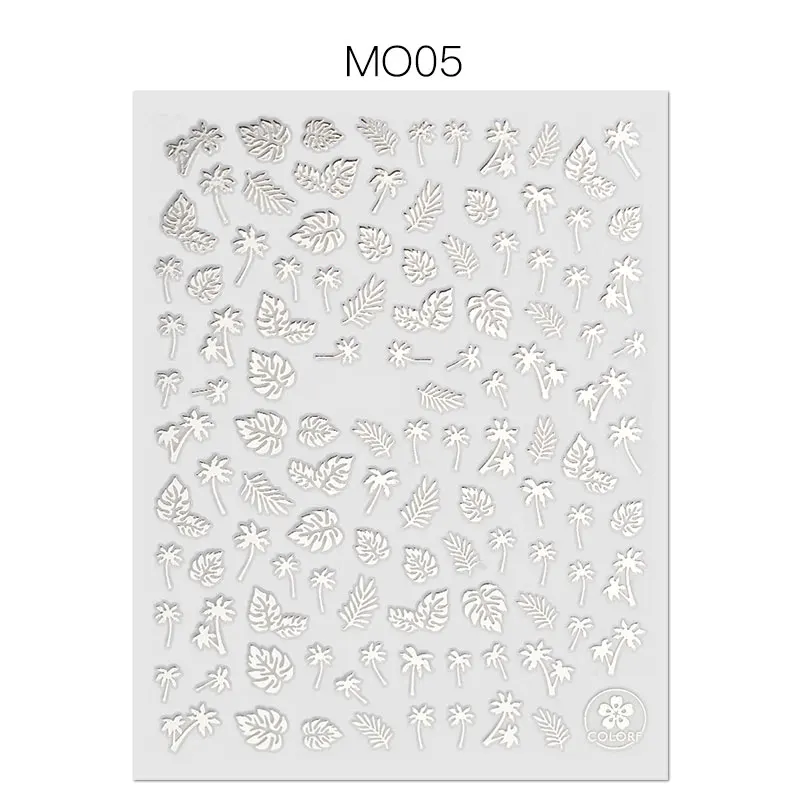 1 шт. 3D наклейки для ногтей голографические золотые металлические переводные