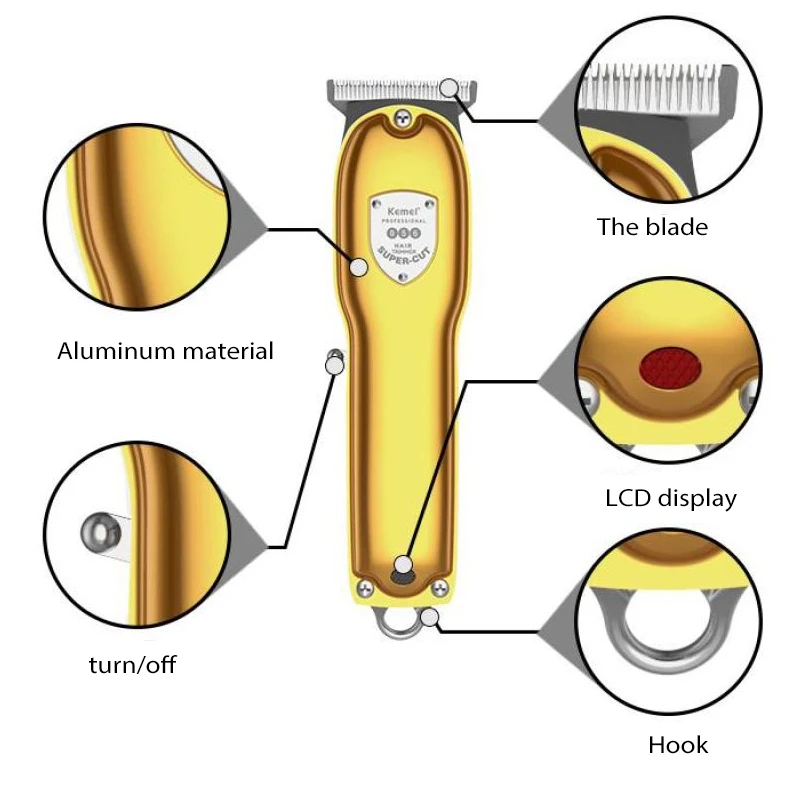 Беспроводная Машинка для стрижки волос Kemei мощный электродвигатель мужчин