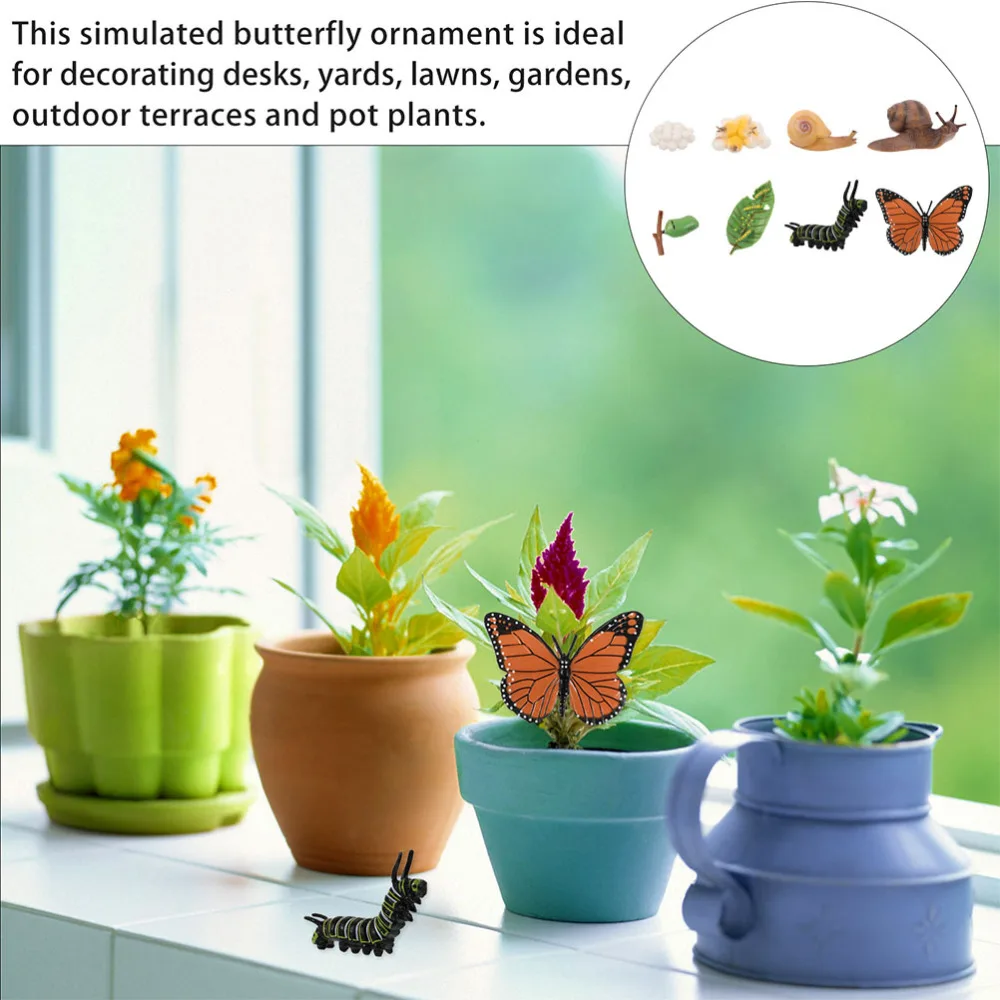 

2 Sets Insect Animal Figures Life Cycle Models of Snail and Butterflies for Kids