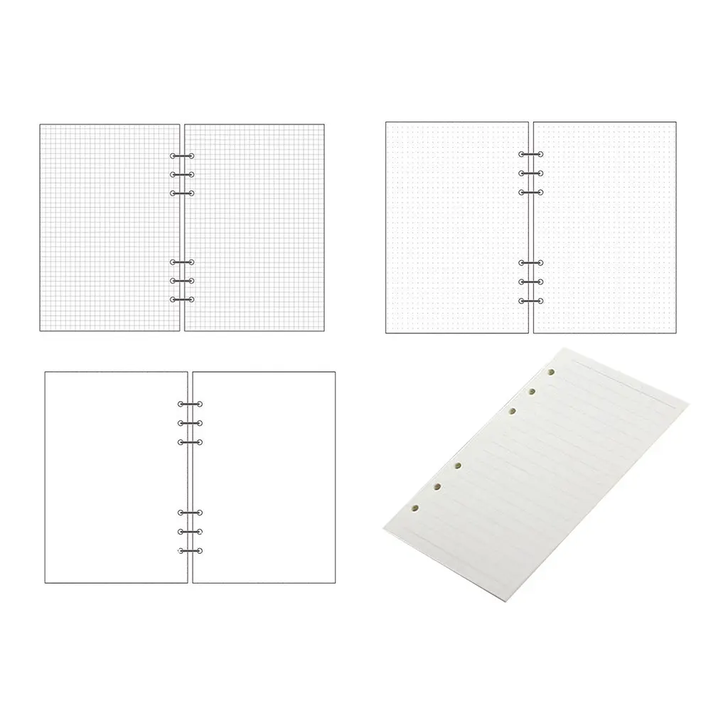 

A5 A6 A7 Loose Leaf Notebook Refill Spiral Binder Planner Inner Page Inside Paper Dairy Weekly Monthly Plan To do Line Dot grid