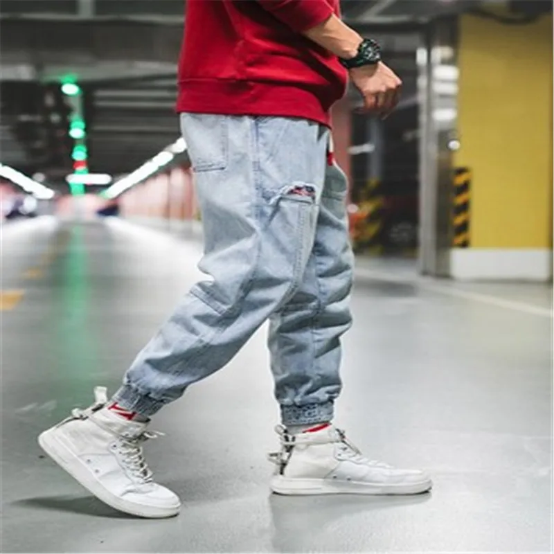 Джинсы карго мужские свободного покроя Модные Винтажные дизайнерские брюки из