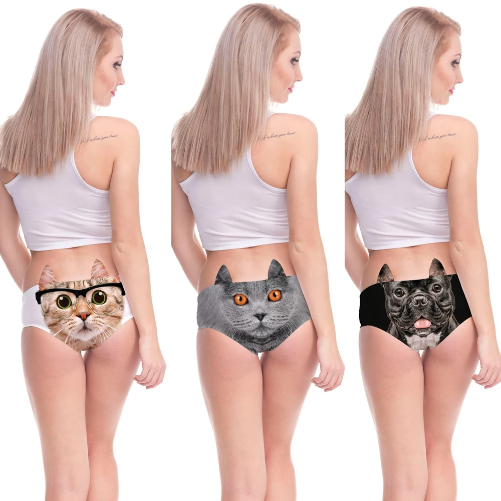 1 шт. модные женские трусики сексуальное нижнее белье с 3D принтом животных трусы