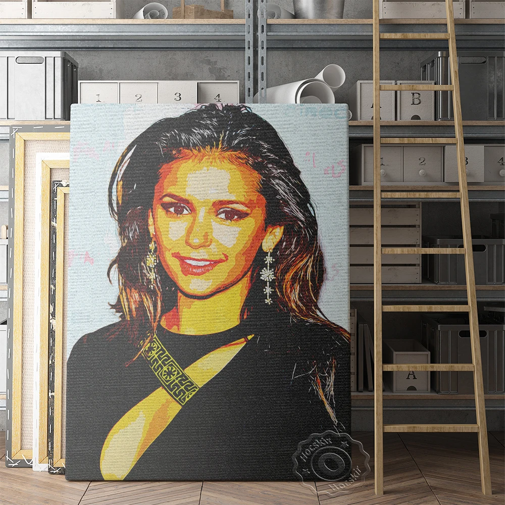

Nina Dobrev Bulgaria Actor Watercolor Print, Elegant Goddess Portrait Painting, Movie Female Star Wall Picture, Dobrev Fans Gift