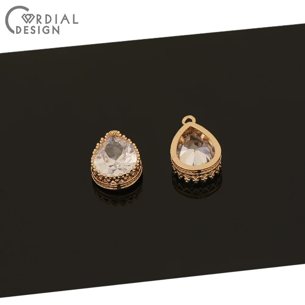 

Cordial Design 30Pcs 12*18MM Jewelry Accessories/Pendant For Necklace/Hand Made/Drop Shape/DIY Making/CZ Charms/Earring Findings