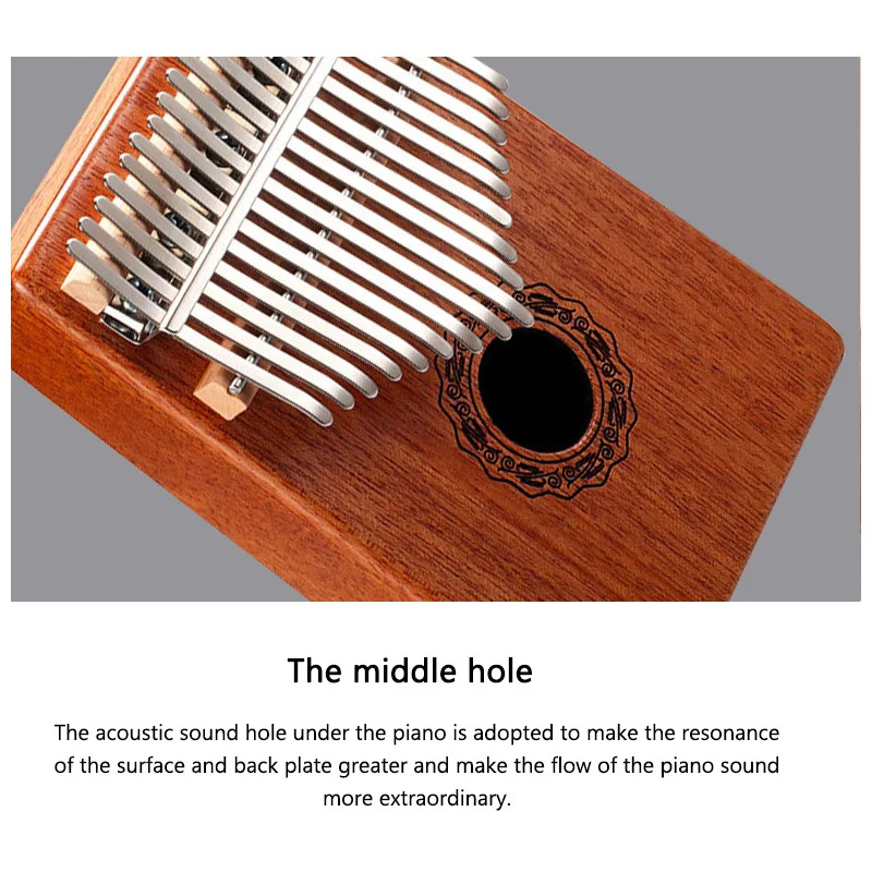 Отличное качество звука 17 клавиш Kalimba игрушечное пианино красного дерева палец