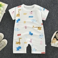 summer breathable jumpsuit baby girl romper new born romper children outfits clothes short sleeve pajamas infant sleep bottoms