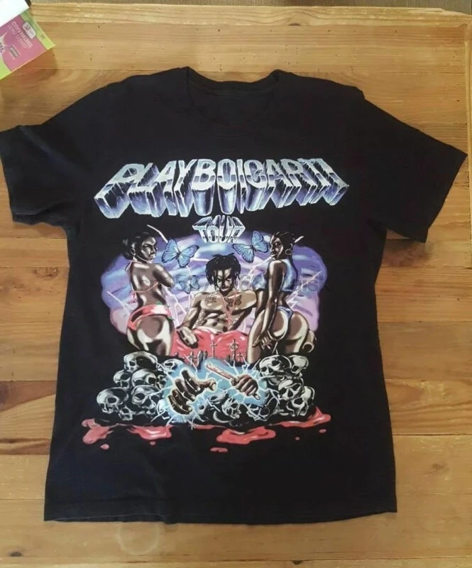 Винтажная Футболка Playboi Carti Tour Merch Concert редкая футболка в стиле хип хоп Rap tee