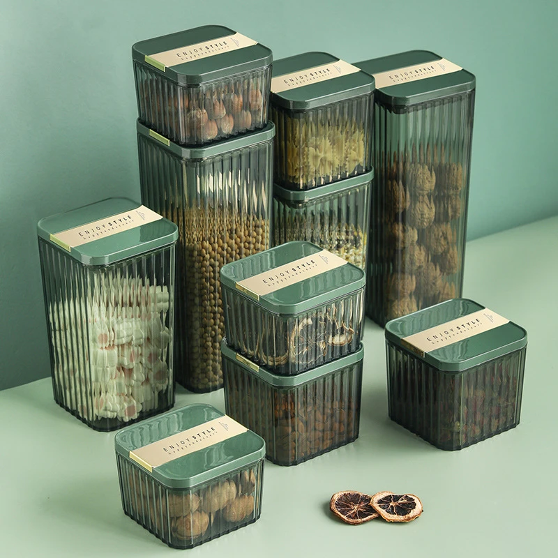 

Light Luxury Sealed Plastic Storage Container Spaghetti Dry Food Grains Tea Food Container Jars for Bulk Cereals Kitchen Storage