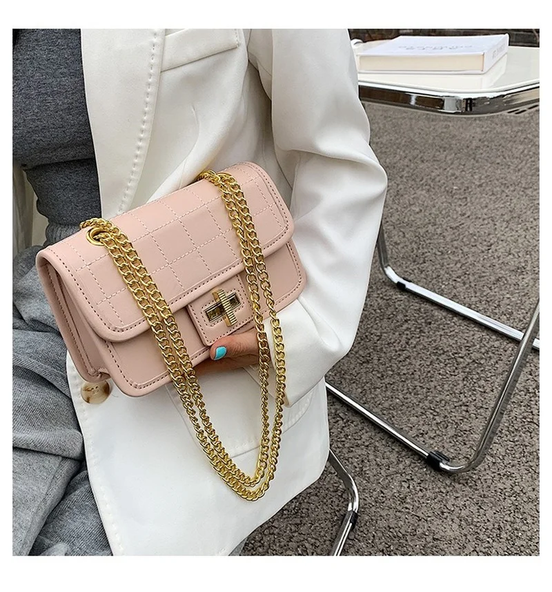 

2021 New Trendy Fashion Female Bag Rhombic Chain Messenger Bag Western Style One-shoulder Small Square Bag Net Red Small Bag