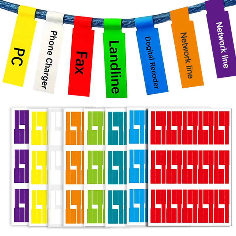 150Pcs/5 Sheets Cable Labels Wire Marking Network Waterproof Laser Printer Sticker Organizer A4 Self-Adhesive Label Tags | Обустройство