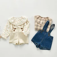 2022 summer new baby denim shorts cute baby boy overalls cute girls short jean pants kids jumpsuit infant clothing