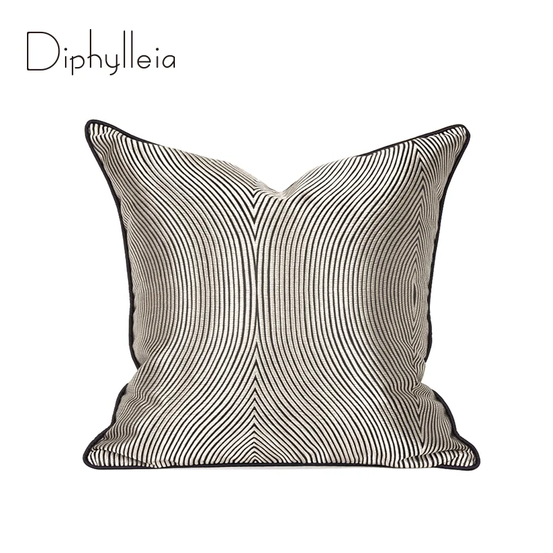 

Diphylleia Simplicity Design Cushion Cover Gray Color Modern Polka Dot Geomertic Jacquard Throw Pillow Case Living Room Couch
