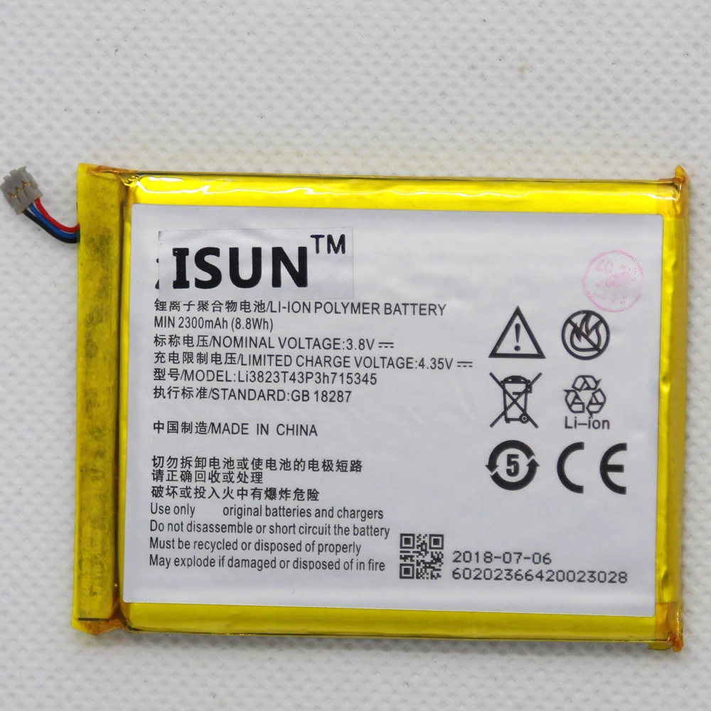 Аккумулятор ISUNOO LI3823T43P3H715345 LI3820T43P3H715345 для ZTE Grand S Flex MF910 MF910S MF910L MF920 MF920S Bateria |