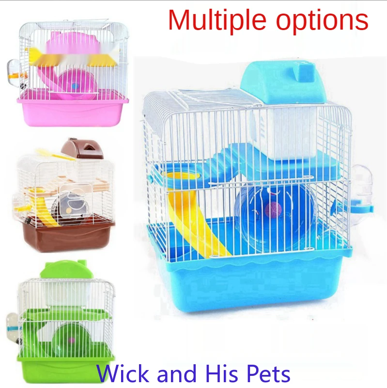 

Hamster Cage Golden Bear Cage Double-decker Cage Villa Hamster Supplies Toy Small Castle Cage Guinea Pig Cages Small Animal Cage