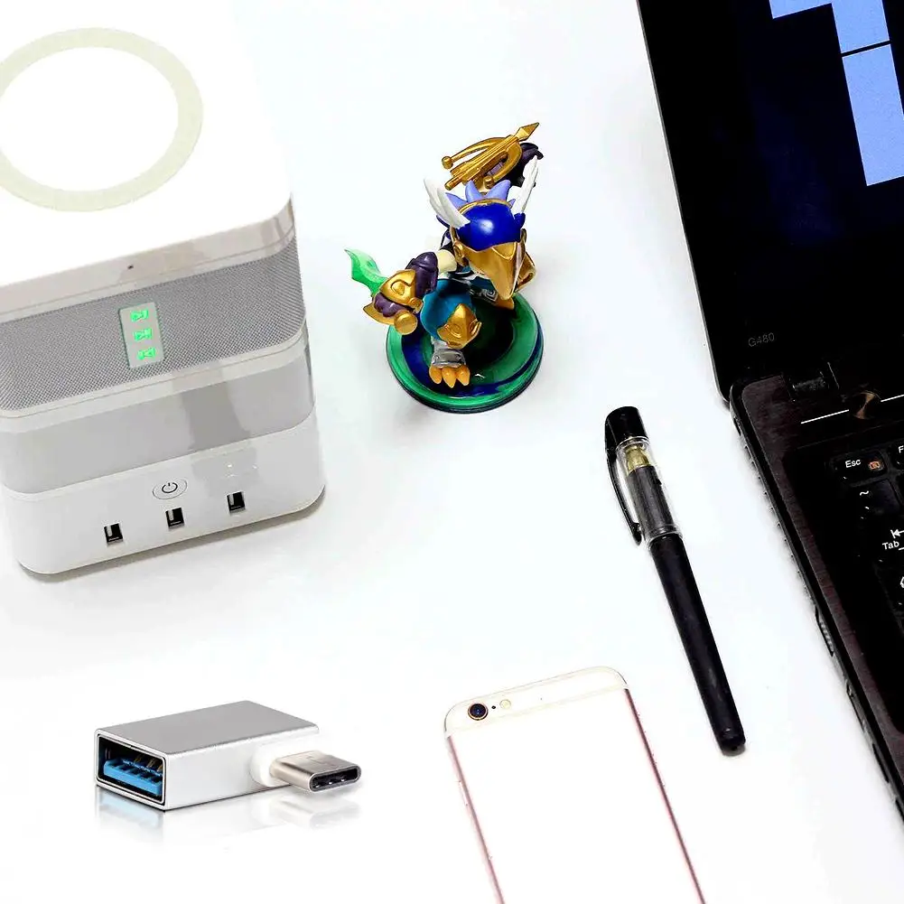 Переходник OTG с левой и правой головкой углом поворота 90 градусов из алюминиевого