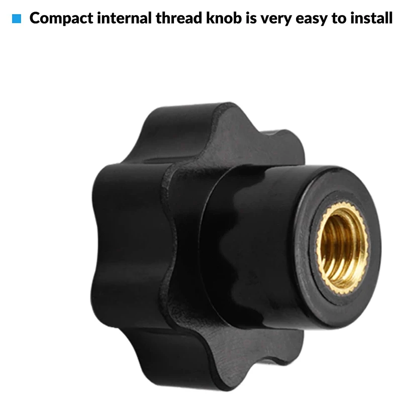 

16 Black Plastic Star Head M6 M8 Internal Thread Clamping Knob Shape Knob Handle Special Handle Knob for Machine Tool