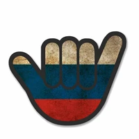 creative car stickers russian flag shocker hand car styling pvc 13cm10cm vinyl motorcycl accessories decoration