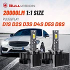 Светодиодные фары D1S, HID D2S D3S D4S D5S D8S 20000LM, двухсторонние чипы CSP, 6500K, белый дальний и ближний свет, Canbus, без ошибок, для объектива