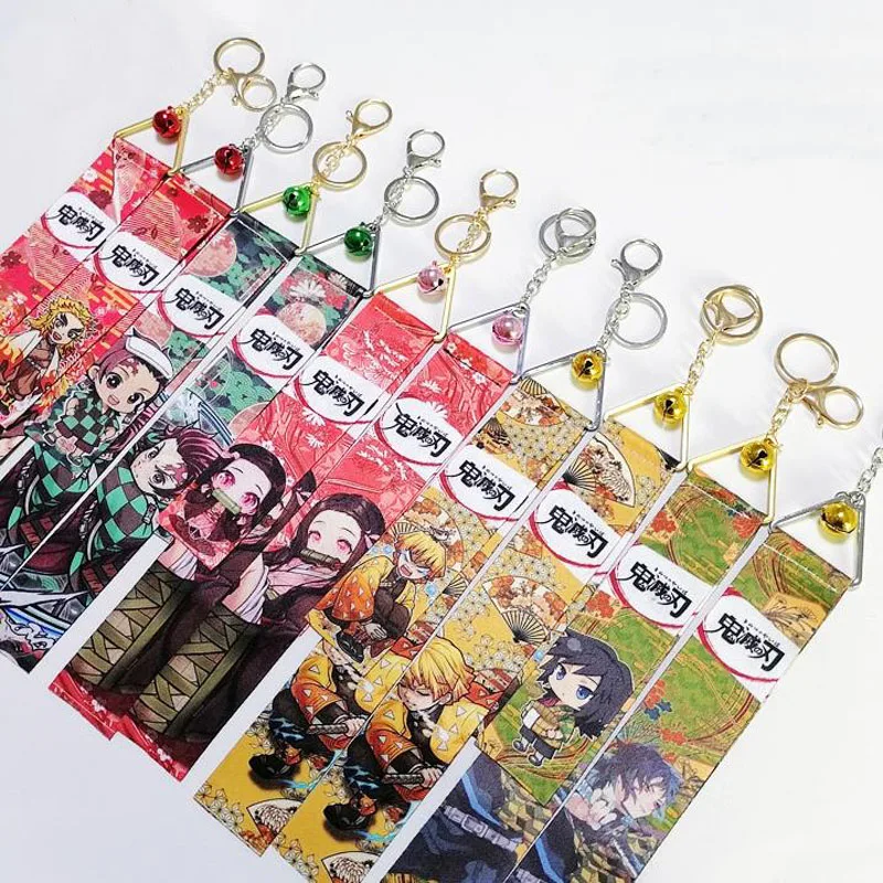 

1 Pcs Cute Anime Demon Slayer Cosplay Lanyard Keychains Kamado Tanjirou Nezuko Zenitsu Streamer Bag Pendant Keyrings Figure Toys