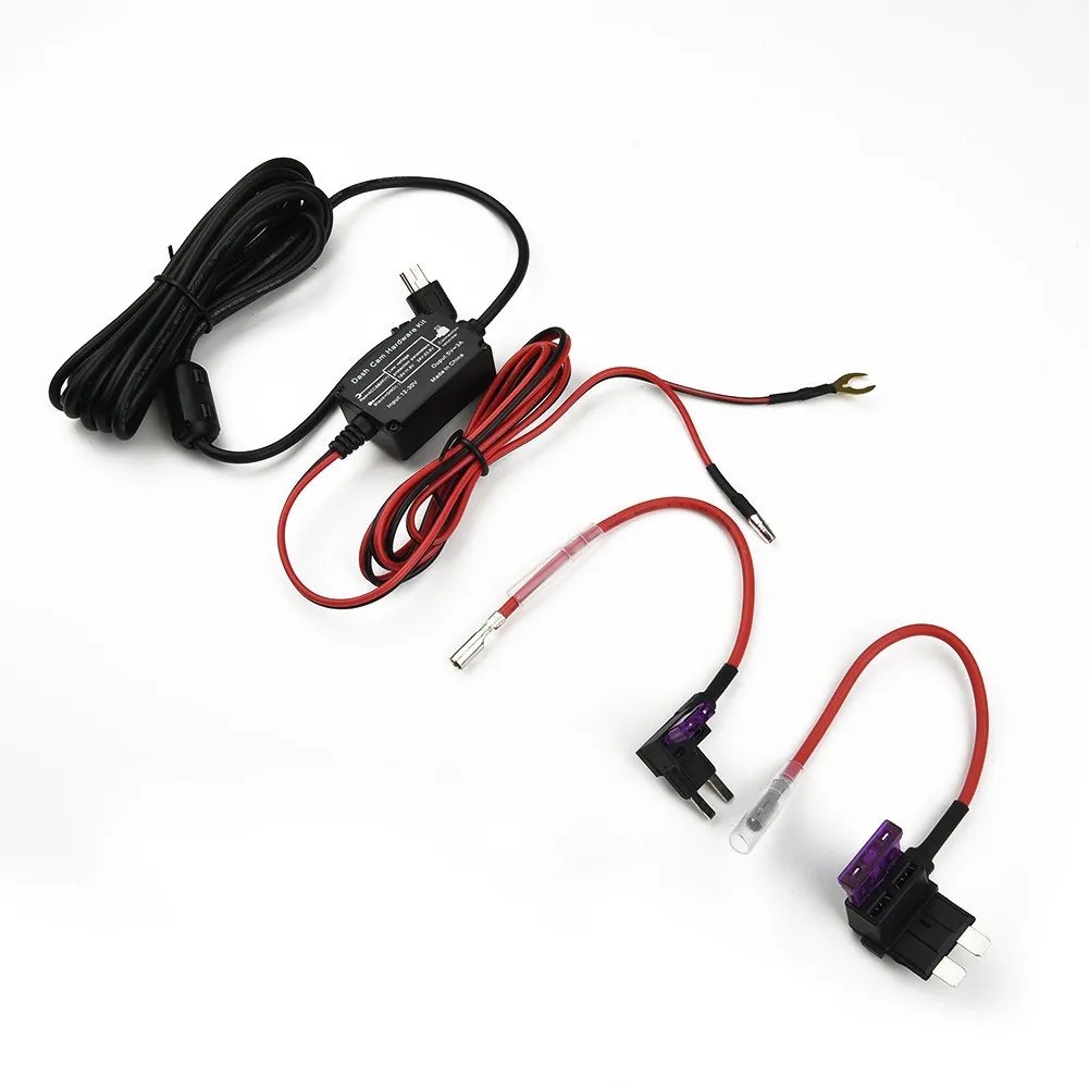 

Hard Wire Fuse Car DVR Hardwire Kit with Low Voltage Protection and 32 Meter Cable for 12 24V Input and 5V Output