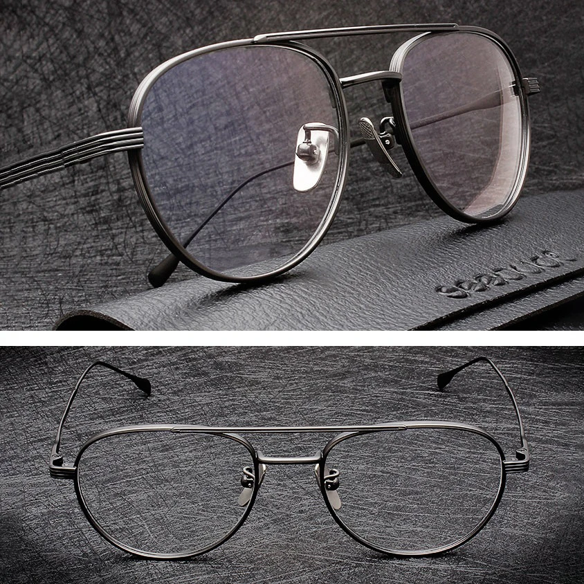 Zerosun мужские титановые очки в оправе с толстой боковой оправой для близорукости