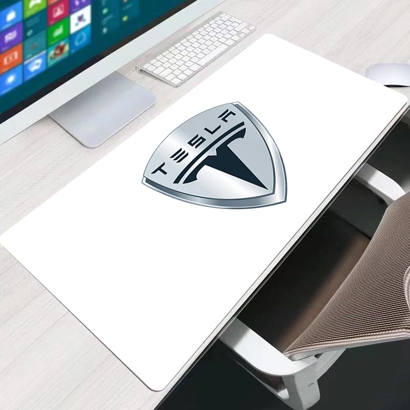 

Design Cute Tesla Logo XXL Rubber Super Large PC Mousepad Gamer Gaming Mouse Pads XL Desk Keyboard Mat for Computer Laptop Mat