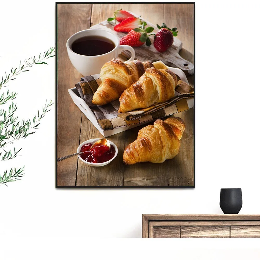 Алмазная вышивка Huacan картина с хлебом и кофейной чашкой Стразы алмазная живопись