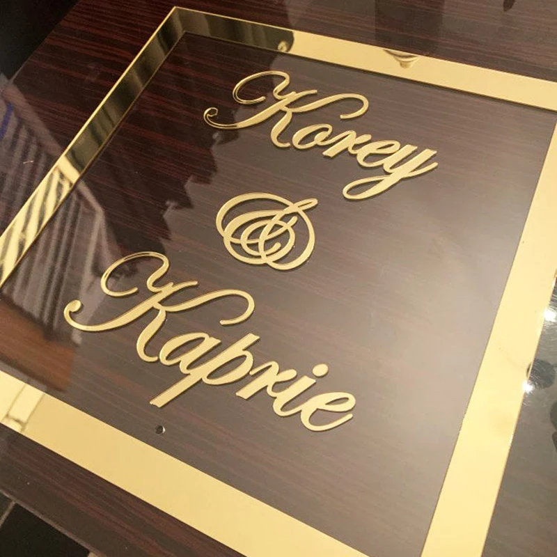 Индивидуальный Свадебный знак приветствия золотой для свадебного декора