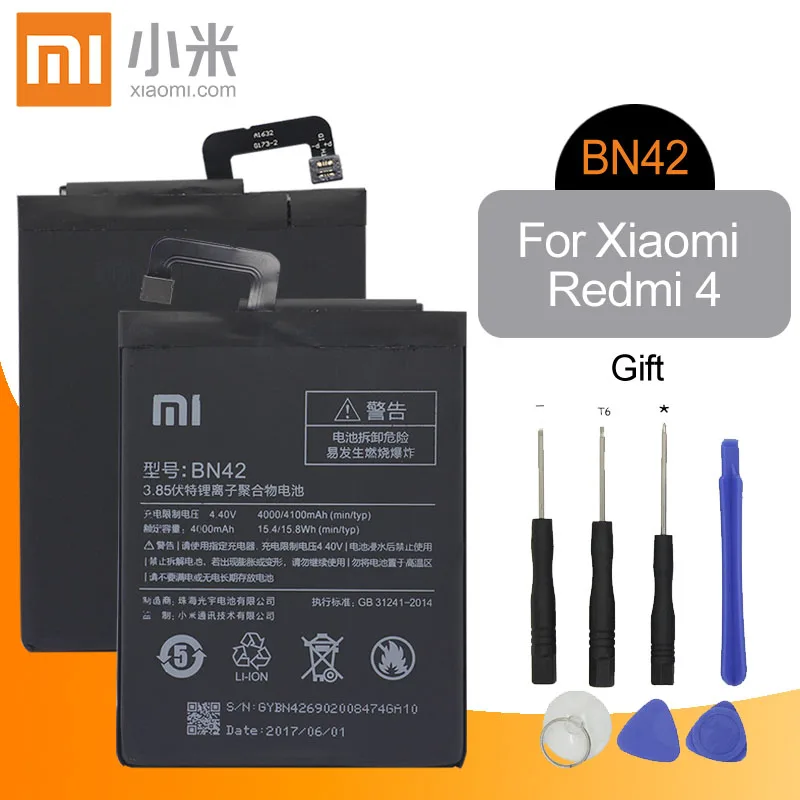 Аккумулятор для телефона Xiao mi BN40 для Xiaomi Redmi 4 Pro Prime 3g ram для Red mi 4 5 4A Red mi Pro BN35 BM4A BN30 BN42 - Цвет: BN42 For Redmi 4