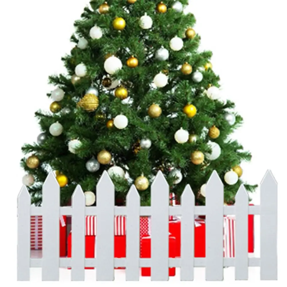 Белый пластиковый забор для рождественской елки внутренний сада овощей