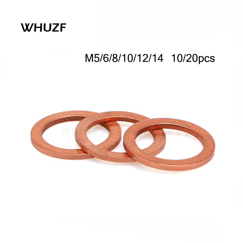 10/20 шт. Твердая медная шайба плоская кольцевая прокладка пробка поддона сальник