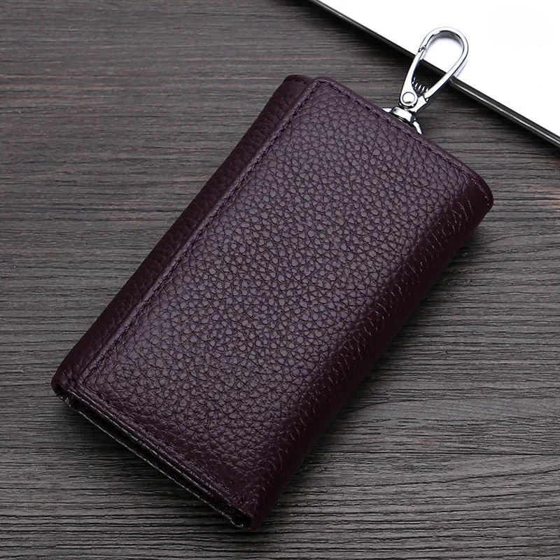 

Fashion Genuine Leather Key Wallet Women Keychain Covers Zipper Key Case Bag 818 Men Key Holder Housekeeper Keys Organizer